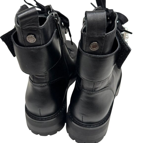 Karl Lagerfeld Women's Combat Boots Maxi Chain Fem Size 8 NEW - Picture 7 of 9